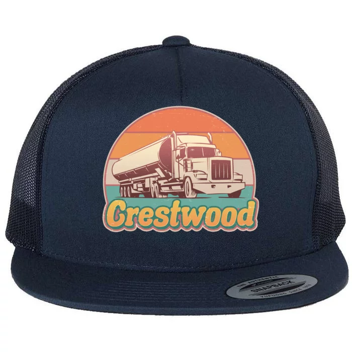 Vintage Crestwood Tanker Truck Flat Bill Trucker Hat