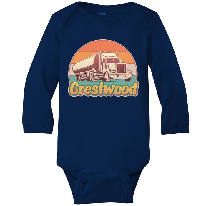 Vintage Crestwood Tanker Truck Baby Long Sleeve Bodysuit