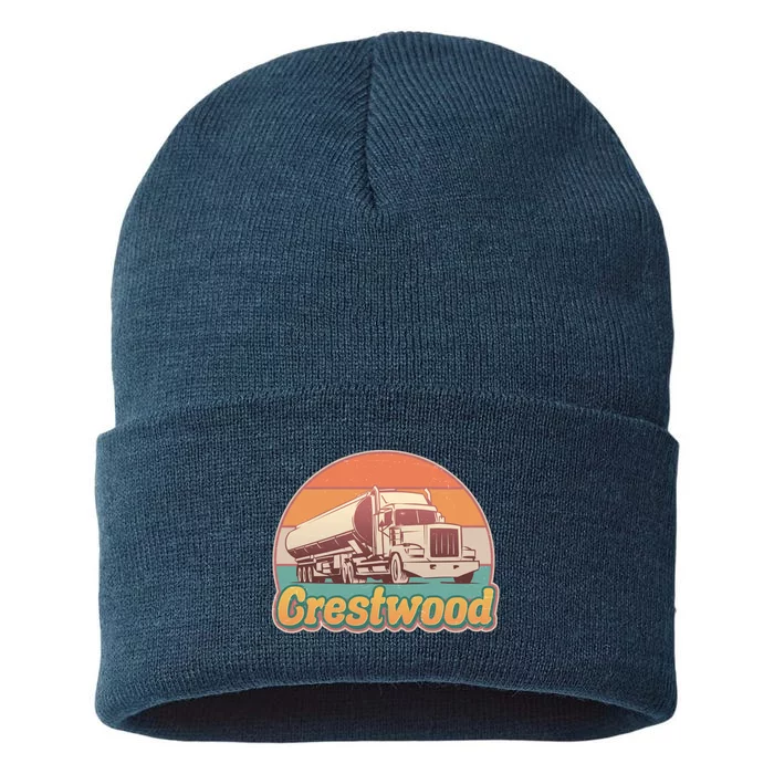 Vintage Crestwood Tanker Truck Sustainable Knit Beanie