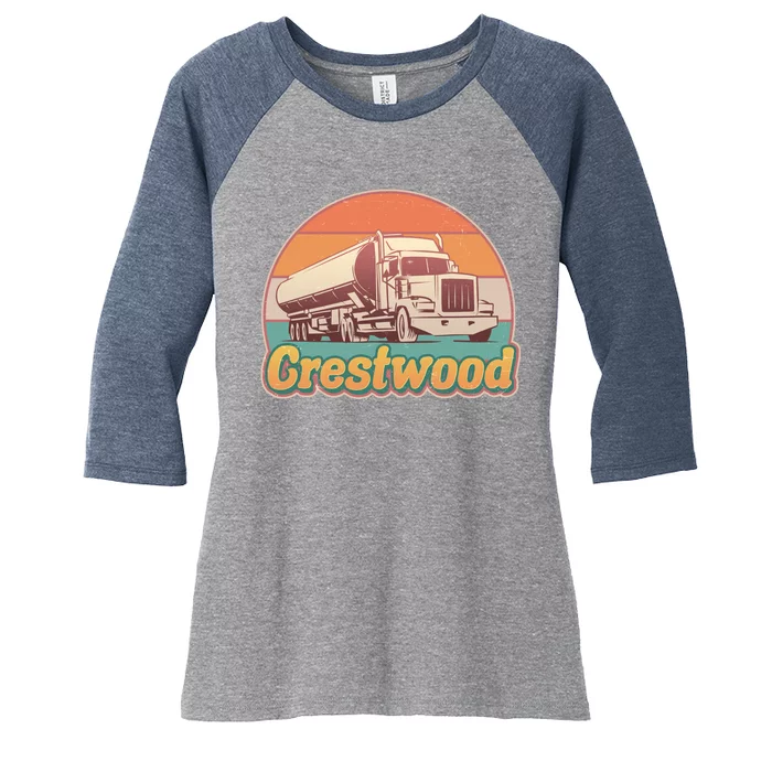 Vintage Crestwood Tanker Truck Women's Tri-Blend 3/4-Sleeve Raglan Shirt