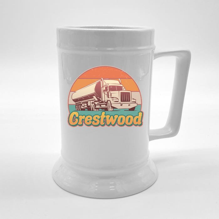 Vintage Crestwood Tanker Truck Front & Back Beer Stein