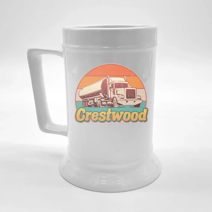 Vintage Crestwood Tanker Truck Front & Back Beer Stein