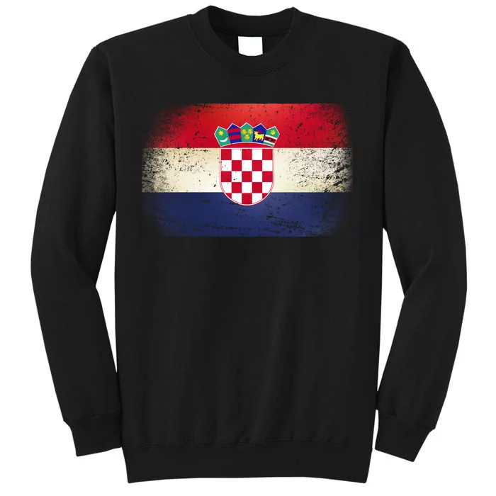 Vintage Croatia Flag Tall Sweatshirt