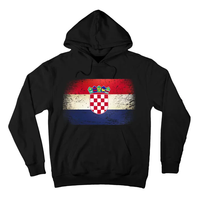 Vintage Croatia Flag Tall Hoodie