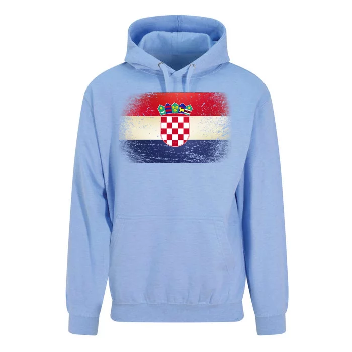 Vintage Croatia Flag Unisex Surf Hoodie