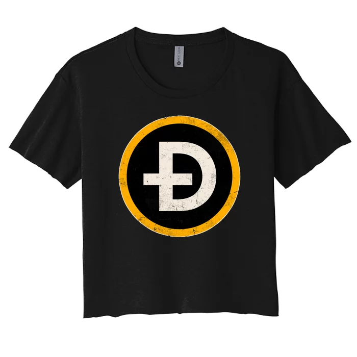 Vintage Crypto Dogecoin Women's Crop Top Tee