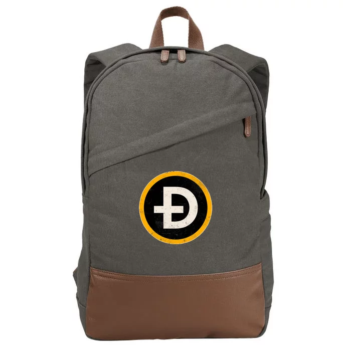 Vintage Crypto Dogecoin Cotton Canvas Backpack