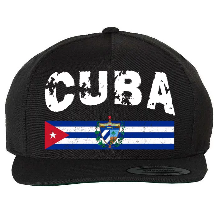 Vintage Cuba Emblem Cuban Flag Wool Snapback Cap