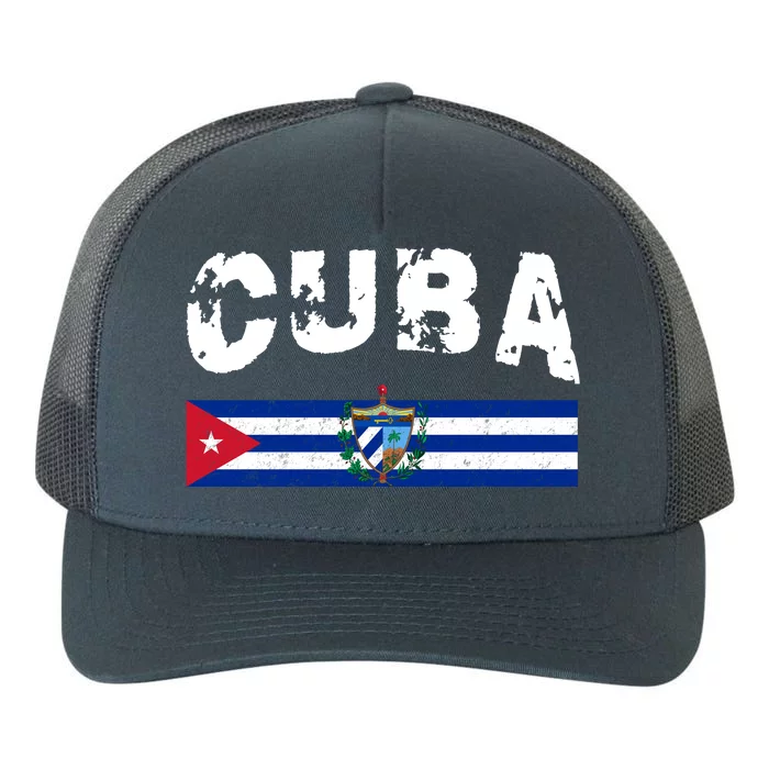 Vintage Cuba Emblem Cuban Flag Yupoong Adult 5-Panel Trucker Hat