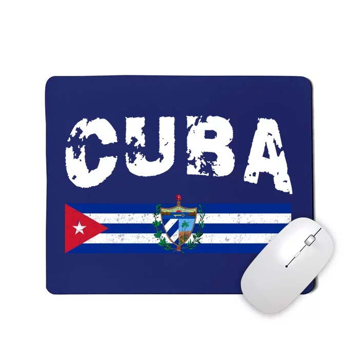 Vintage Cuba Emblem Cuban Flag Mousepad