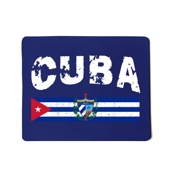 Vintage Cuba Emblem Cuban Flag Mousepad