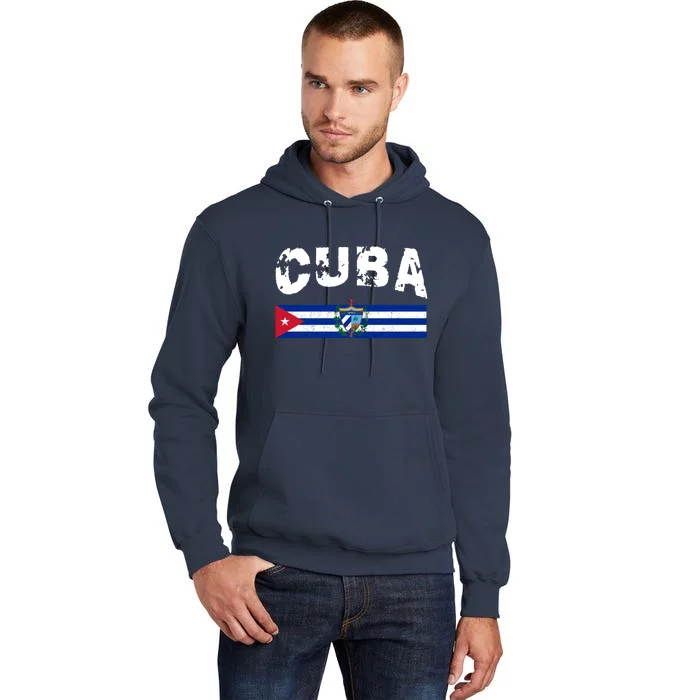 Vintage Cuba Emblem Cuban Flag Tall Hoodie