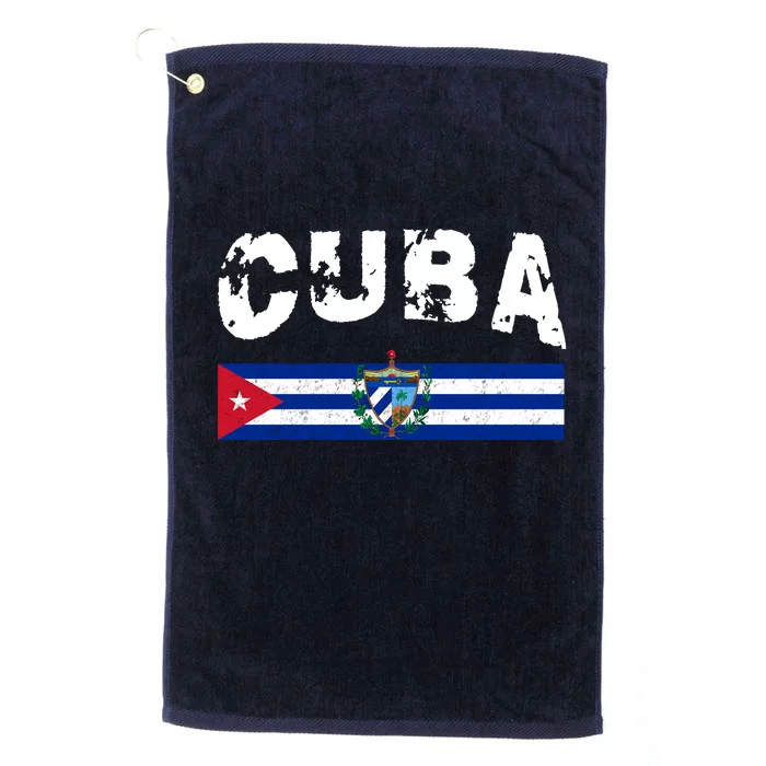 Vintage Cuba Emblem Cuban Flag Platinum Collection Golf Towel