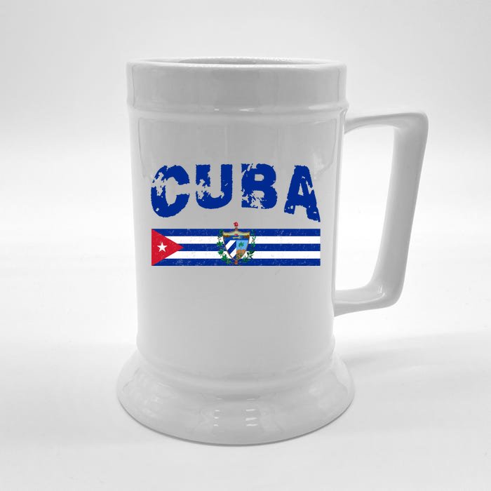 Vintage Cuba Emblem Cuban Flag Front & Back Beer Stein