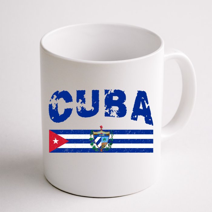 Vintage Cuba Emblem Cuban Flag Front & Back Coffee Mug