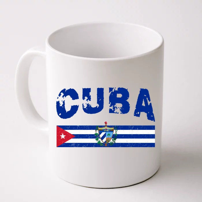 Vintage Cuba Emblem Cuban Flag Front & Back Coffee Mug