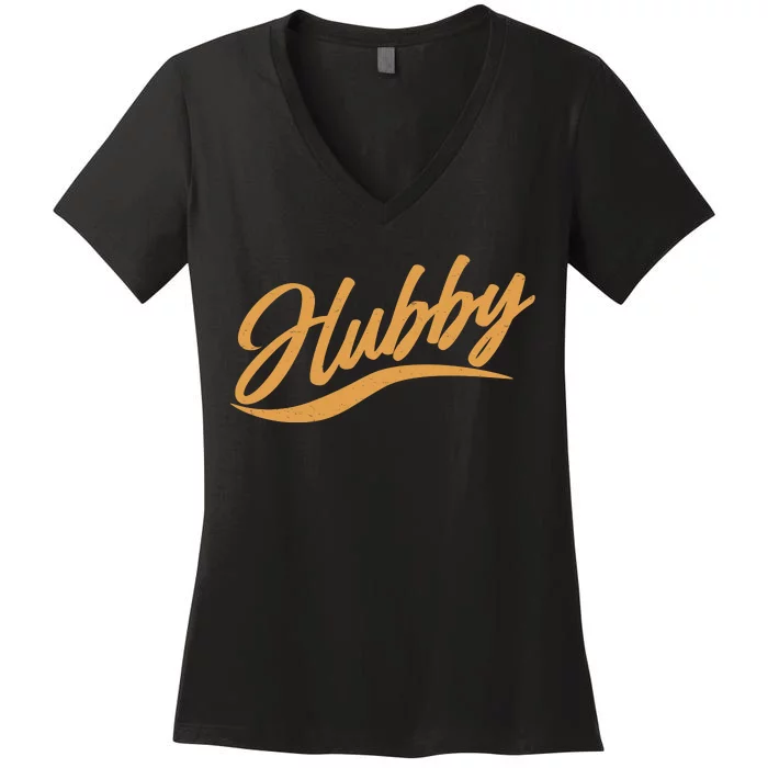 Vintage Cute Hubby Married Life Women's V-Neck T-Shirt