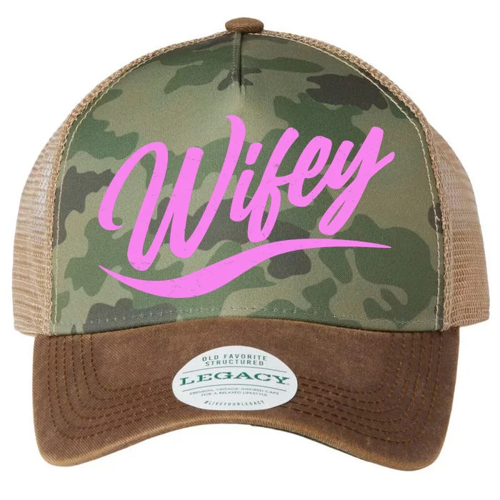 Vintage Cute Wifey Married Life Legacy Tie Dye Trucker Hat