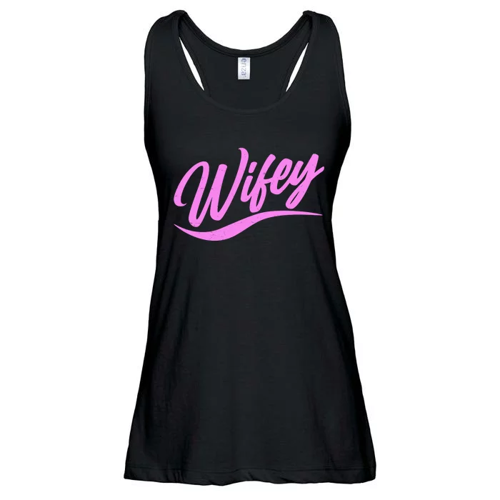 Vintage Cute Wifey Married Life Ladies Essential Flowy Tank