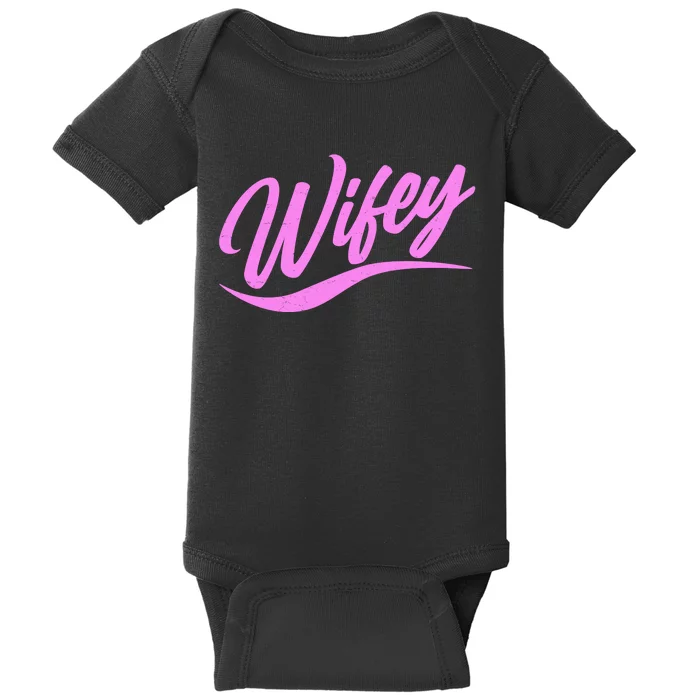 Vintage Cute Wifey Married Life Baby Bodysuit