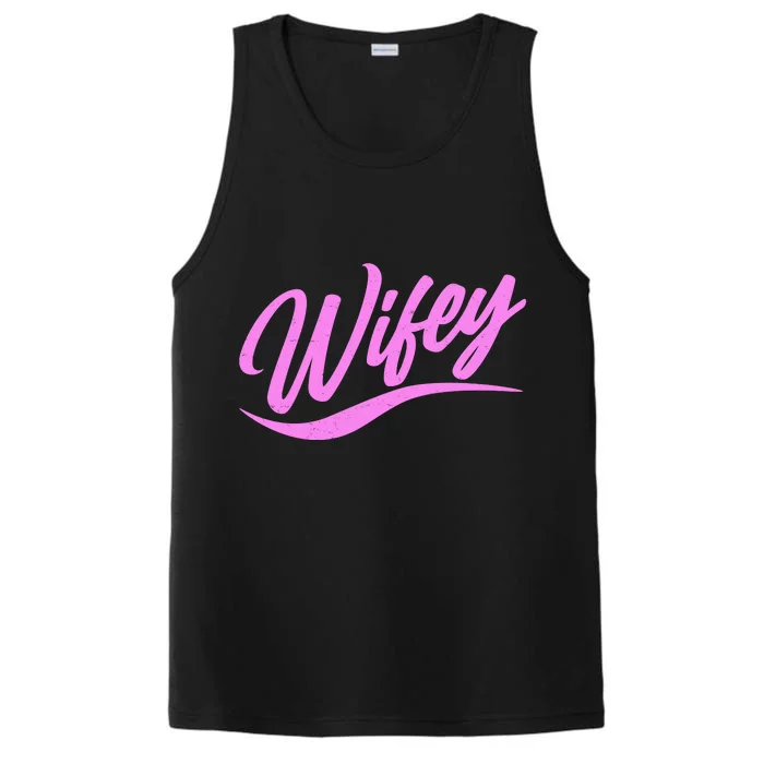 Vintage Cute Wifey Married Life Performance Tank