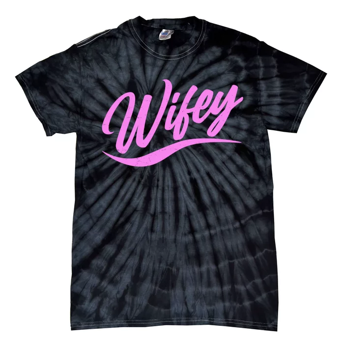 Vintage Cute Wifey Married Life Tie-Dye T-Shirt