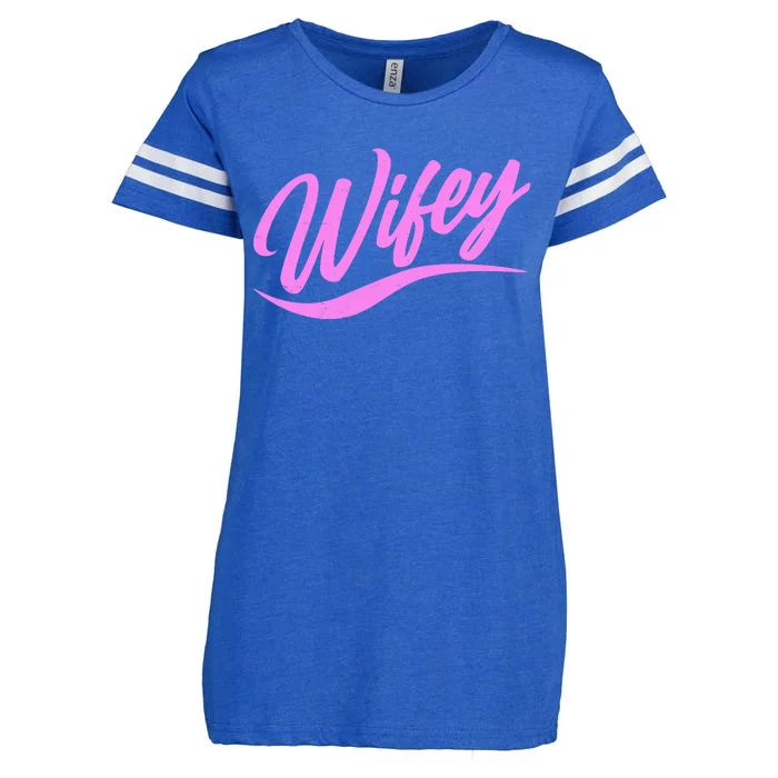 Vintage Cute Wifey Married Life Enza Ladies Jersey Football T-Shirt