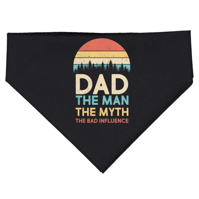 Vintage Dad Man Myth The Bad Influence USA-Made Doggie Bandana