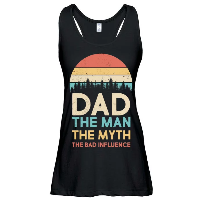 Vintage Dad Man Myth The Bad Influence Ladies Essential Flowy Tank