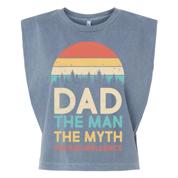 Vintage Dad Man Myth The Bad Influence Garment-Dyed Women's Muscle Tee