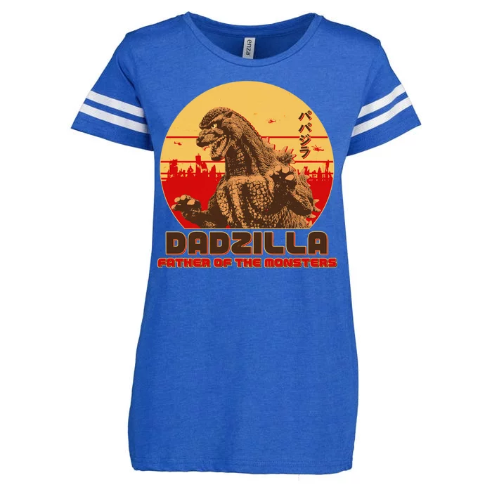 Vintage Dadzilla Father of the Monsters Enza Ladies Jersey Football T-Shirt