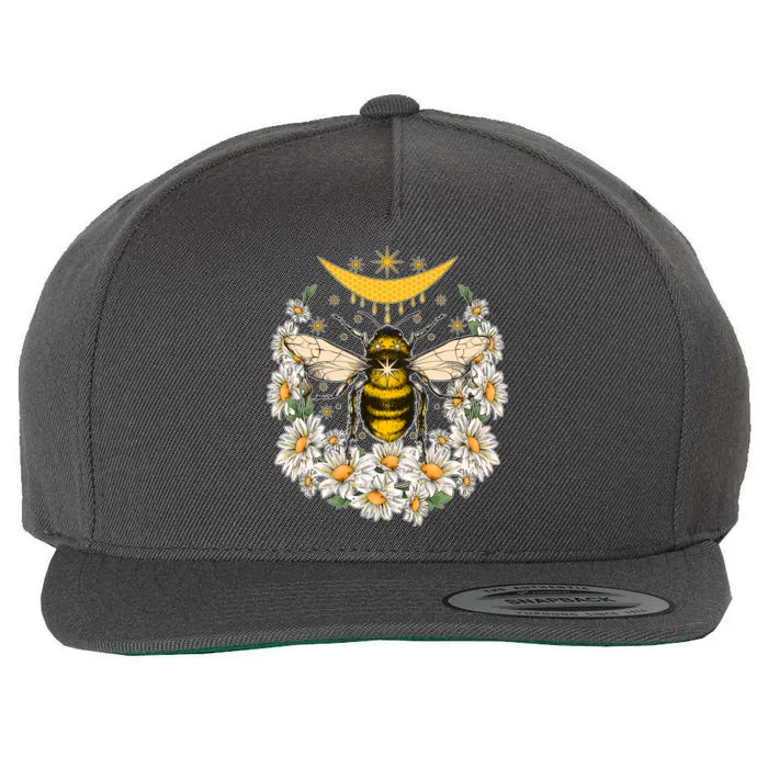 Vintage Daisy Honey Moon Bee Wool Snapback Cap