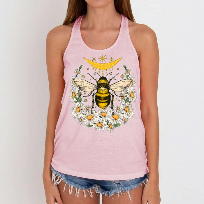 Vintage Daisy Honey Moon Bee Women's Knotted Racerback Tank