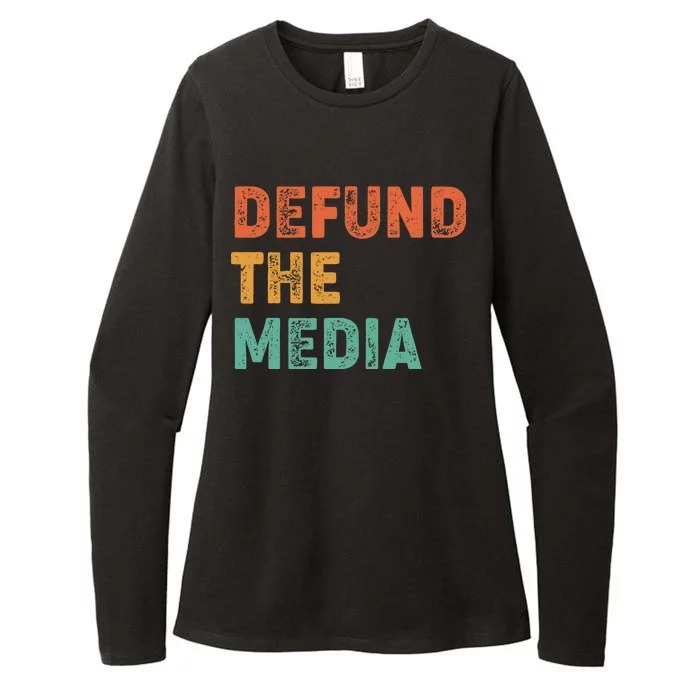 Vintage Defund The Media Womens CVC Long Sleeve Shirt