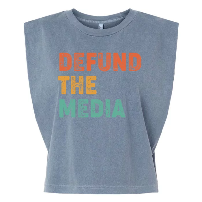 Vintage Defund The Media Garment-Dyed Women's Muscle Tee