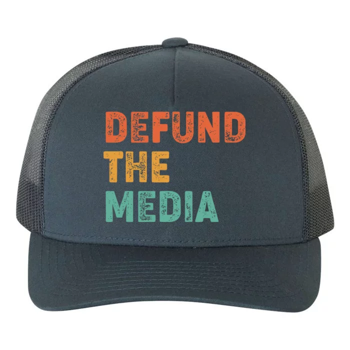 Vintage Defund The Media Yupoong Adult 5-Panel Trucker Hat