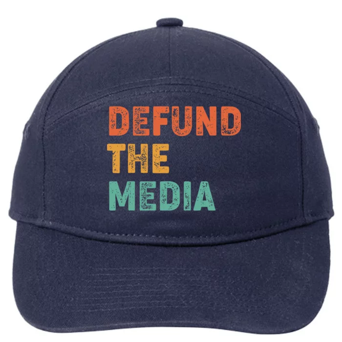 Vintage Defund The Media 7-Panel Snapback Hat