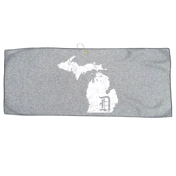 Vintage Detroit, Michigan Old English D Large Microfiber Waffle Golf Towel