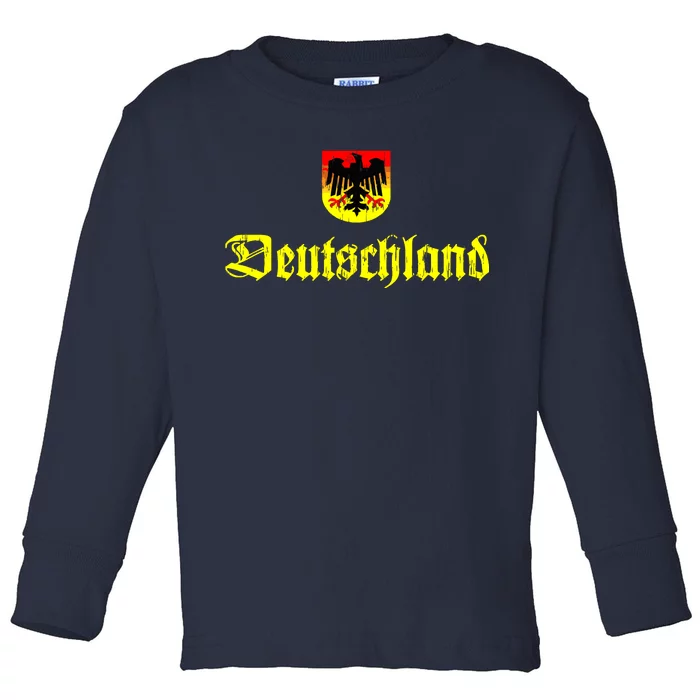 Vintage Deutschland German Logo Toddler Long Sleeve Shirt