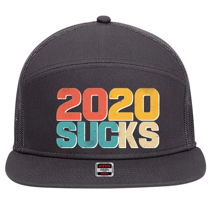 Vintage Distressed 2020 Sucks 7 Panel Mesh Trucker Snapback Hat