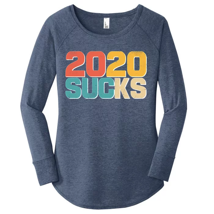 Vintage Distressed 2020 Sucks Women's Perfect Tri Tunic Long Sleeve Shirt