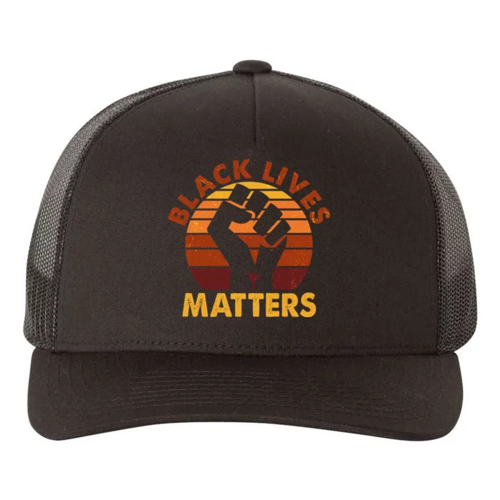 Vintage Distressed Black Lives Matter Fist Yupoong Adult 5-Panel Trucker Hat