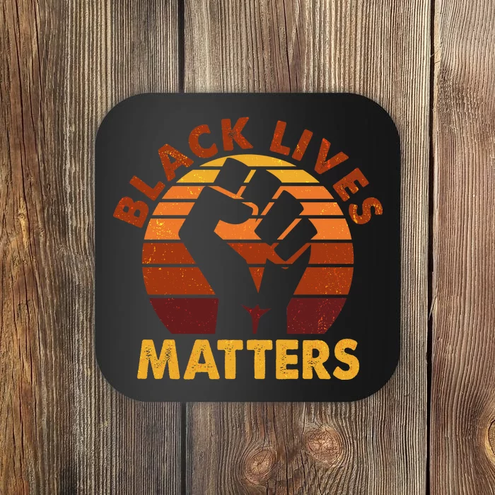 Vintage Distressed Black Lives Matter Fist Coaster