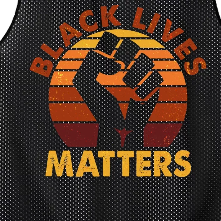 Vintage Distressed Black Lives Matter Fist Mesh Reversible Basketball Jersey Tank