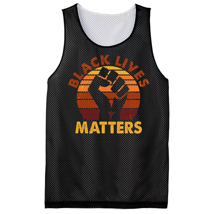 Vintage Distressed Black Lives Matter Fist Mesh Reversible Basketball Jersey Tank