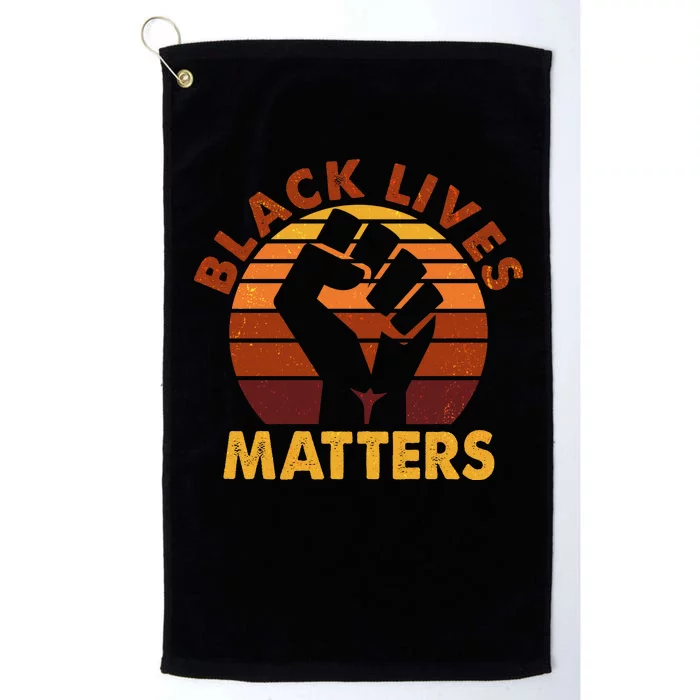 Vintage Distressed Black Lives Matter Fist Platinum Collection Golf Towel