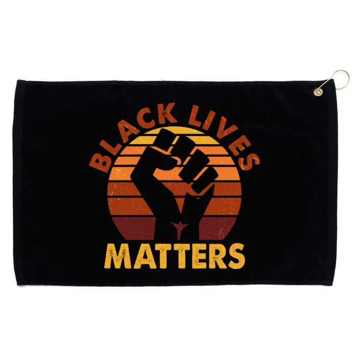 Vintage Distressed Black Lives Matter Fist Grommeted Golf Towel