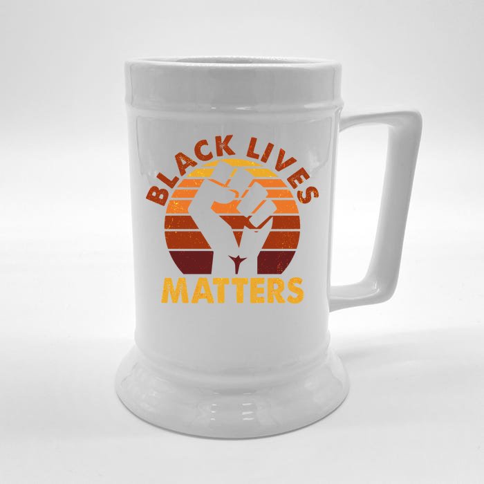 Vintage Distressed Black Lives Matter Fist Front & Back Beer Stein