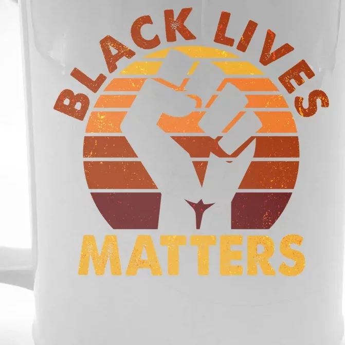 Vintage Distressed Black Lives Matter Fist Front & Back Beer Stein