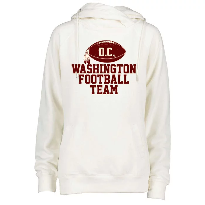 Vintage Distressed Washington DC Football Team Womens Funnel Neck Pullover Hood